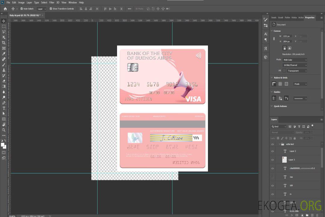 Carte visa de la Banque Argentine de la Ville de Buenos Aires template Carte visa de la Banque Argentine de la Ville de Buenos Aires template